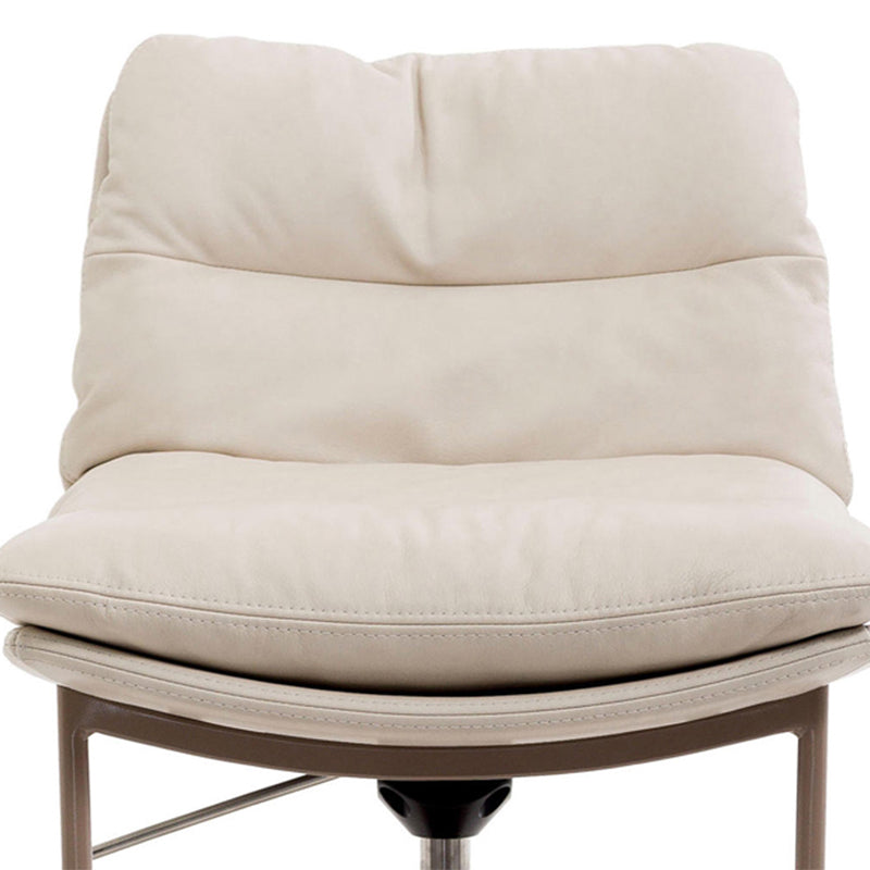 Glam Style Armless Counter Stool Leather Saddle Seat Bar Stool for Indoor