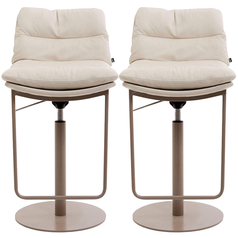 Glam Style Armless Counter Stool Leather Saddle Seat Bar Stool for Indoor