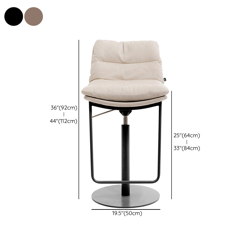 Glam Style Armless Counter Stool Leather Saddle Seat Bar Stool for Indoor