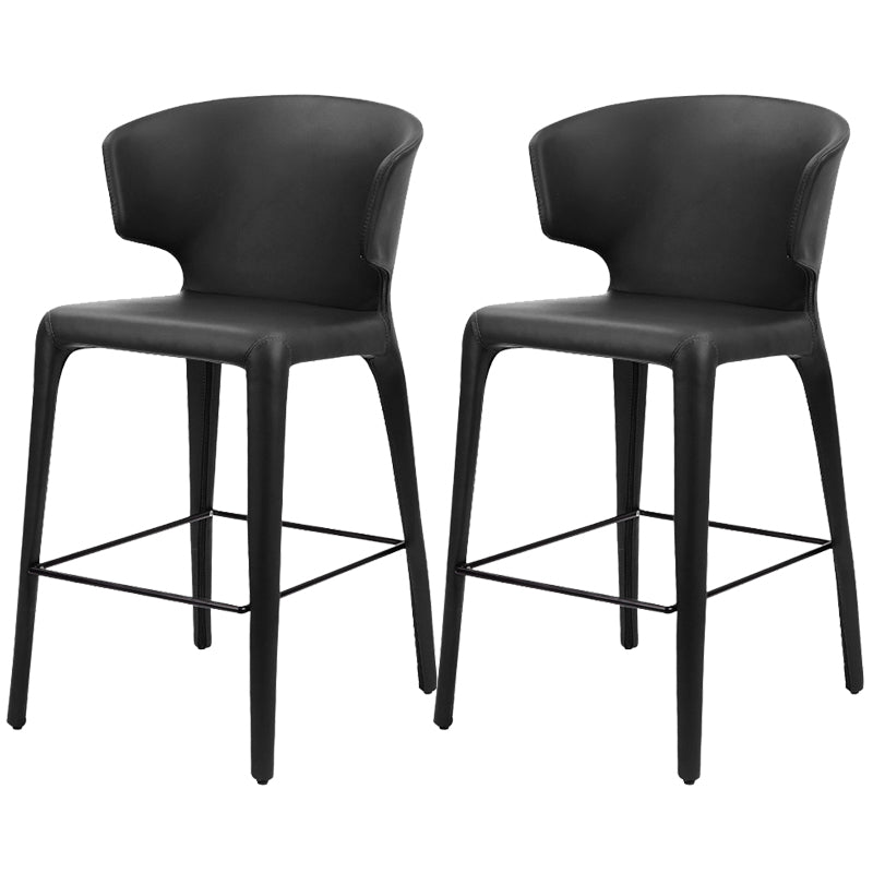 Modern Style Square Seat Barstool PU Leather Counter Bar Stool with Metal Legs