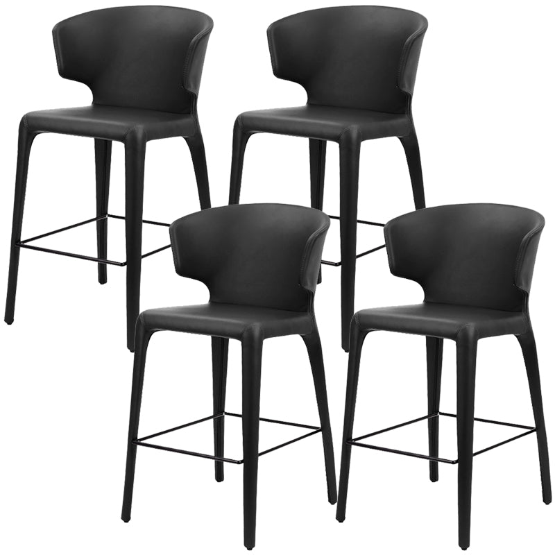Modern Style Square Seat Barstool PU Leather Counter Bar Stool with Metal Legs