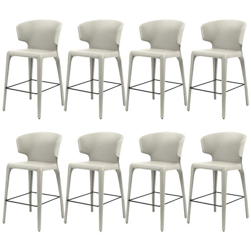 Modern Style Square Seat Barstool PU Leather Counter Bar Stool with Metal Legs