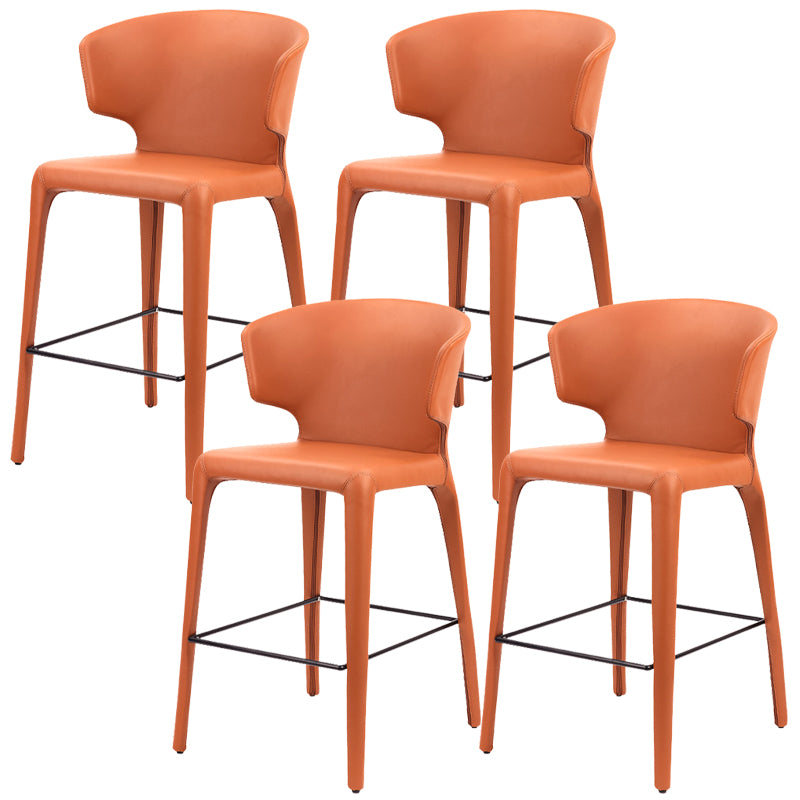 Modern Style Square Seat Barstool PU Leather Counter Bar Stool with Metal Legs