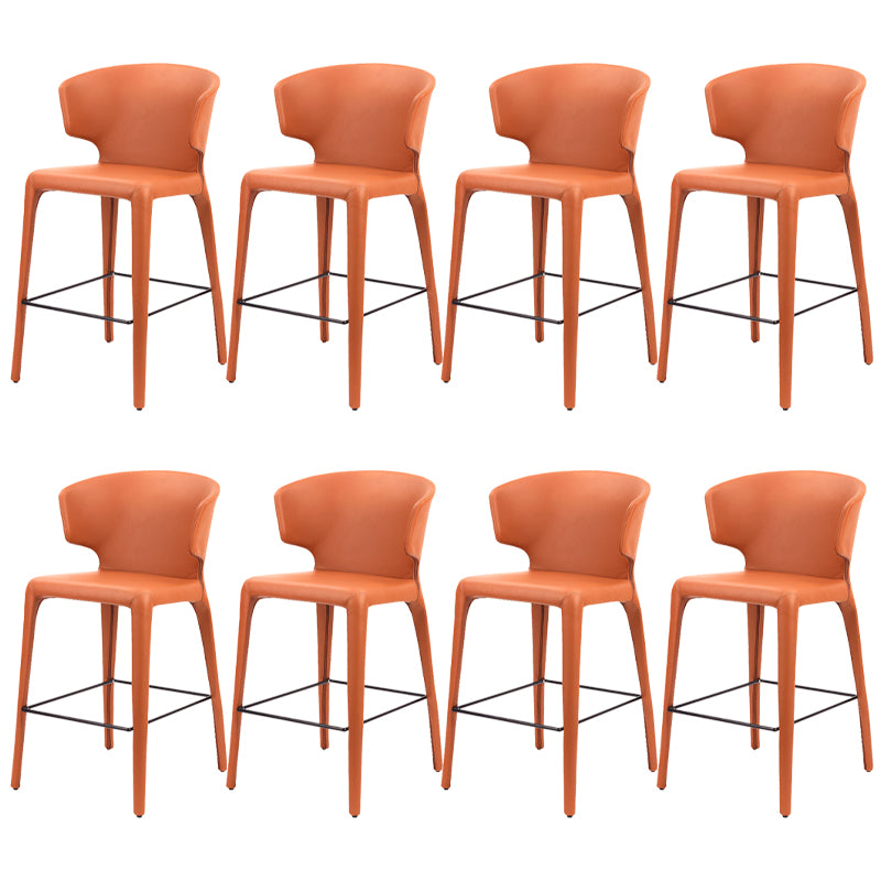Modern Style Square Seat Barstool PU Leather Counter Bar Stool with Metal Legs