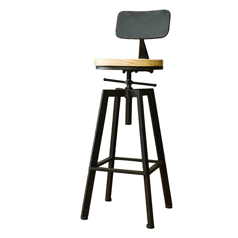 Industrial Armless Elevatable Counter Stool Iron Cafe Bar Stool with Metal Legs