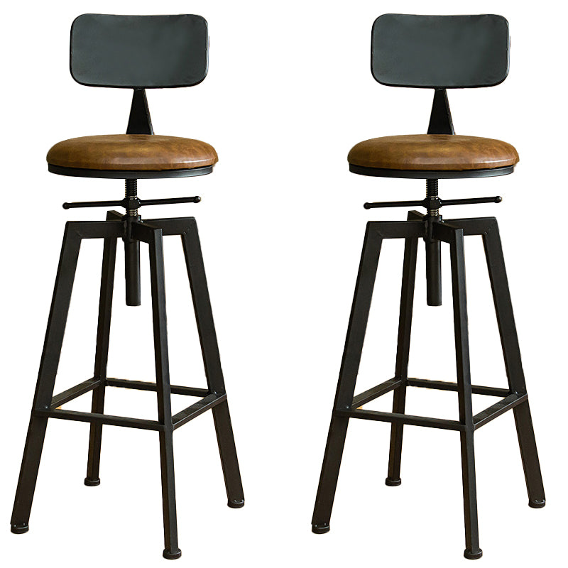 Industrial Armless Elevatable Counter Stool Iron Cafe Bar Stool with Metal Legs