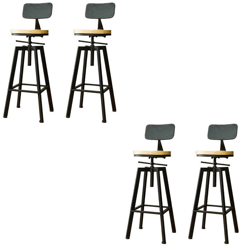 Industrial Armless Elevatable Counter Stool Iron Cafe Bar Stool with Metal Legs
