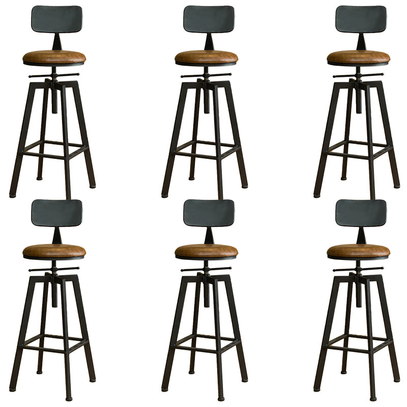 Industrial Armless Elevatable Counter Stool Iron Cafe Bar Stool with Metal Legs