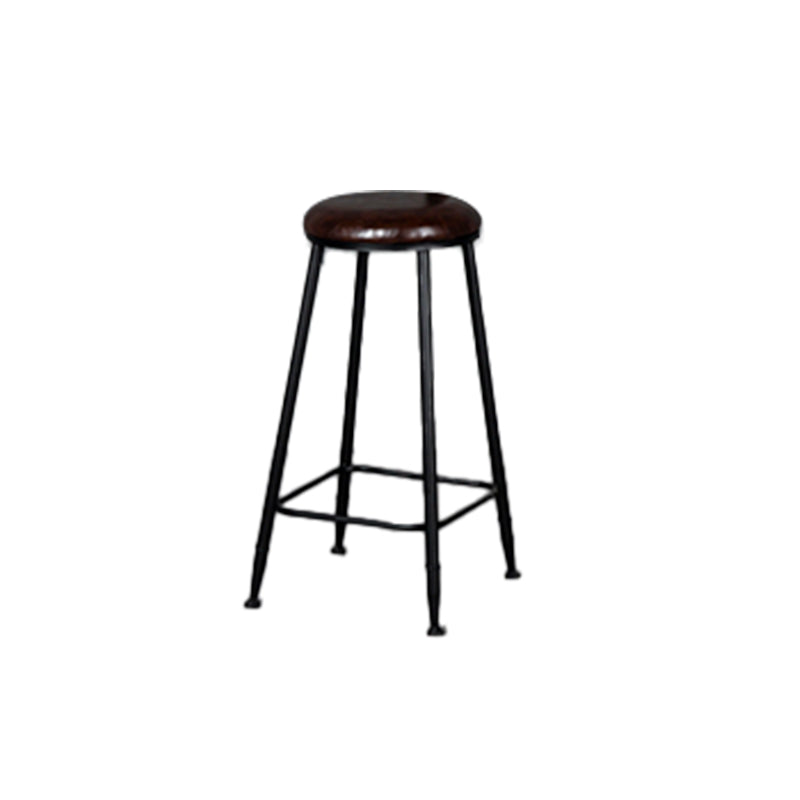 Glam Armless Counter Stool Iron Cafe Bar Stool with Cushion and Pedal