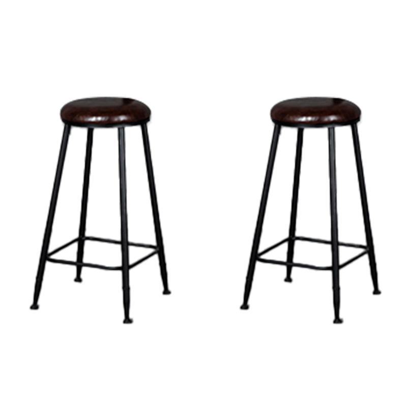 Glam Armless Counter Stool Iron Cafe Bar Stool with Cushion and Pedal