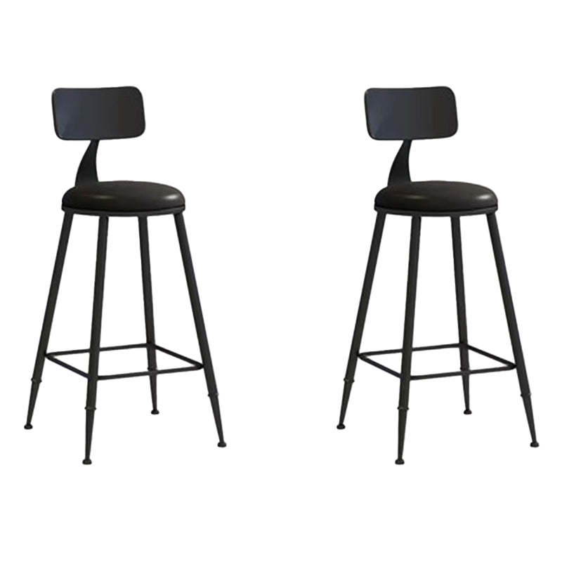 Glam Armless Counter Stool Iron Cafe Bar Stool with Cushion and Pedal