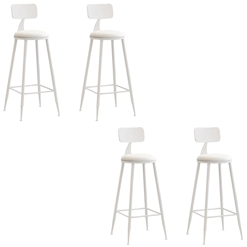 Glam Armless Counter Stool Iron Cafe Bar Stool with Cushion and Pedal