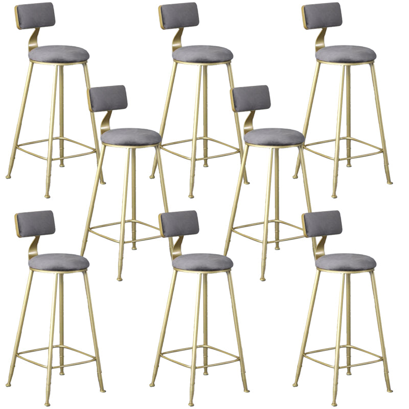 Glam Armless Counter Stool Iron Cafe Bar Stool with Cushion and Pedal