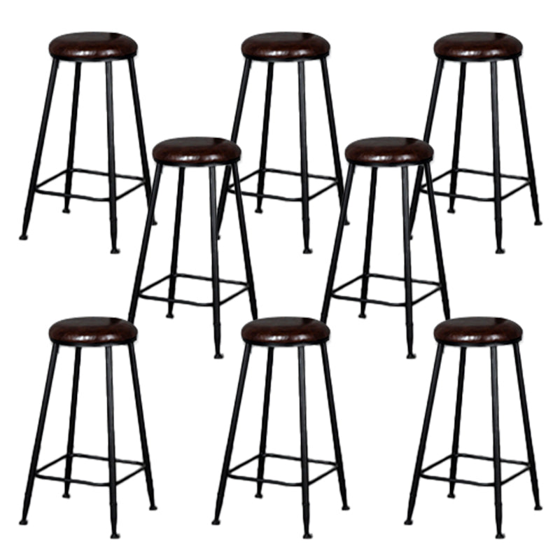 Glam Armless Counter Stool Iron Cafe Bar Stool with Cushion and Pedal