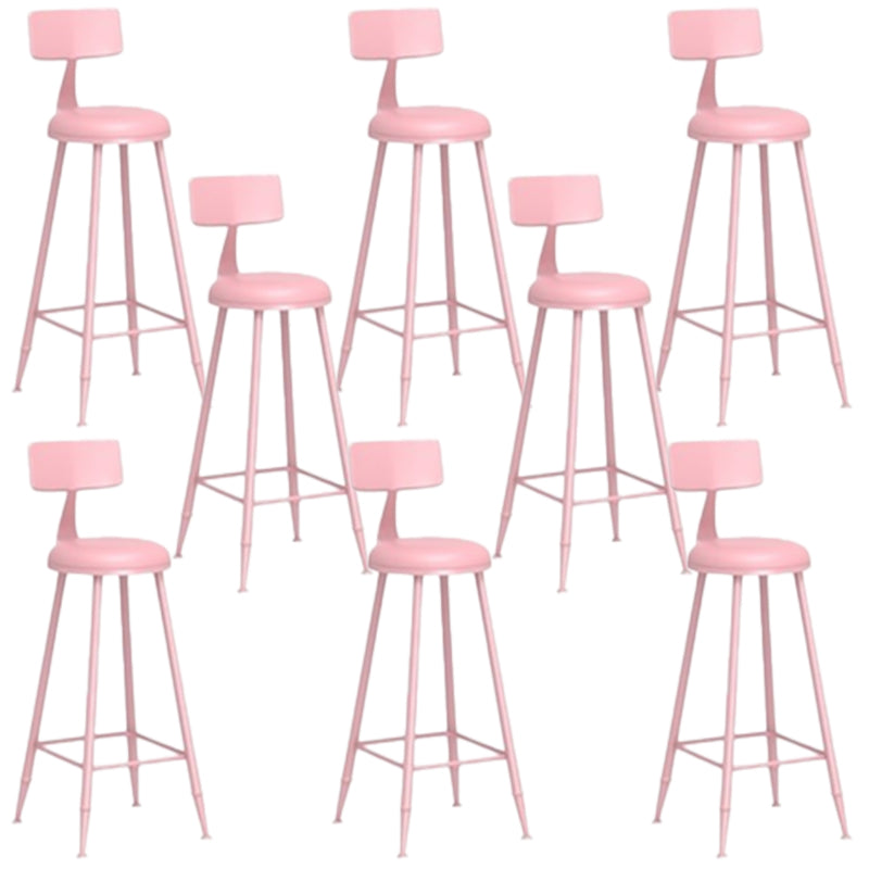 Glam Armless Counter Stool Iron Cafe Bar Stool with Cushion and Pedal