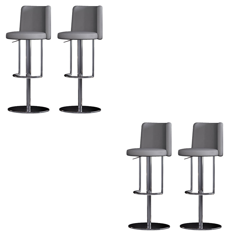Industrial Style Liftable Bar Stool PU Leather Counter Bar Stool with Metal Legs for Home