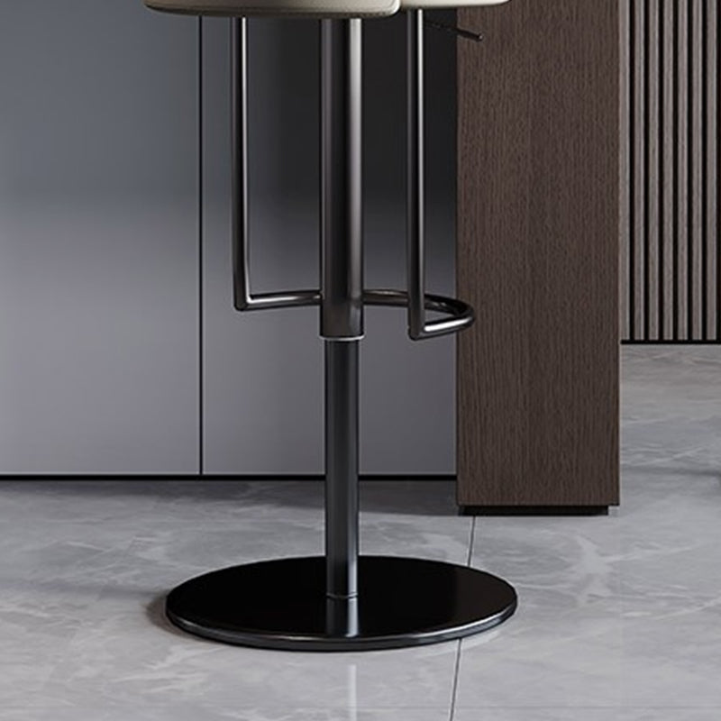 Industrial Style Liftable Bar Stool PU Leather Counter Bar Stool with Metal Legs for Home