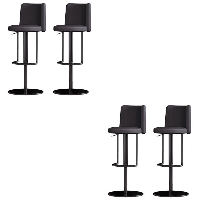 Industrial Style Liftable Bar Stool PU Leather Counter Bar Stool with Metal Legs for Home