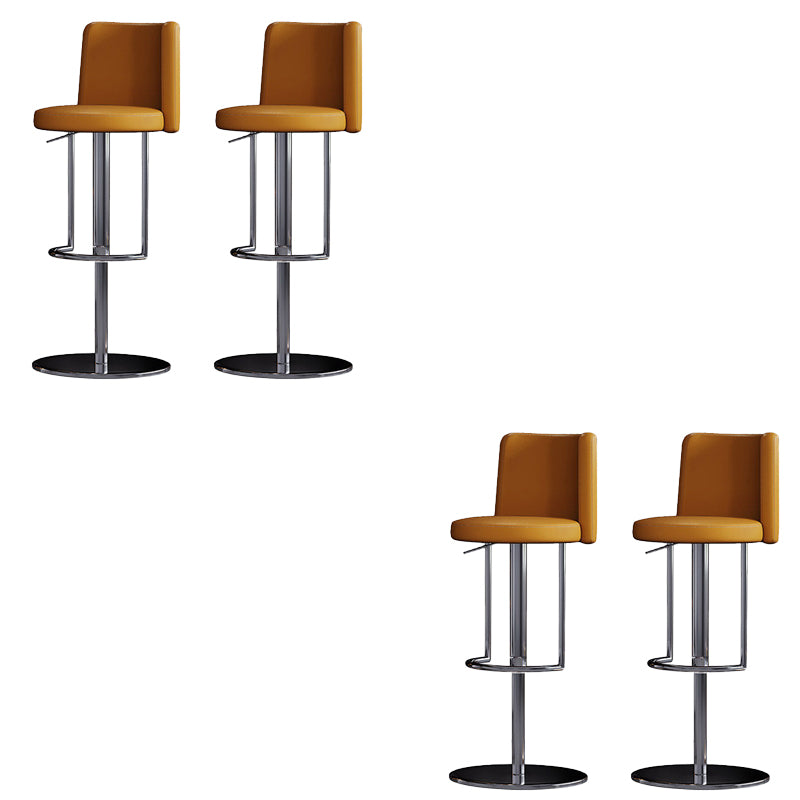 Industrial Style Liftable Bar Stool PU Leather Counter Bar Stool with Metal Legs for Home