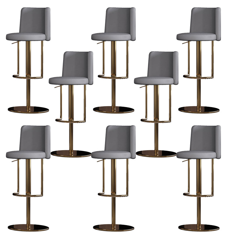 Industrial Style Liftable Bar Stool PU Leather Counter Bar Stool with Metal Legs for Home