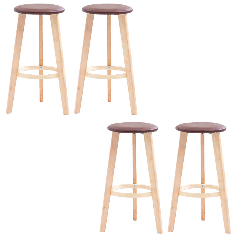 Industrial Style Round Seat Barstool Wooden Counter Bar Stool for Home Use