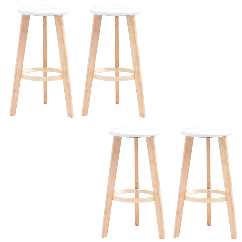 Industrial Style Round Seat Barstool Wooden Counter Bar Stool for Home Use