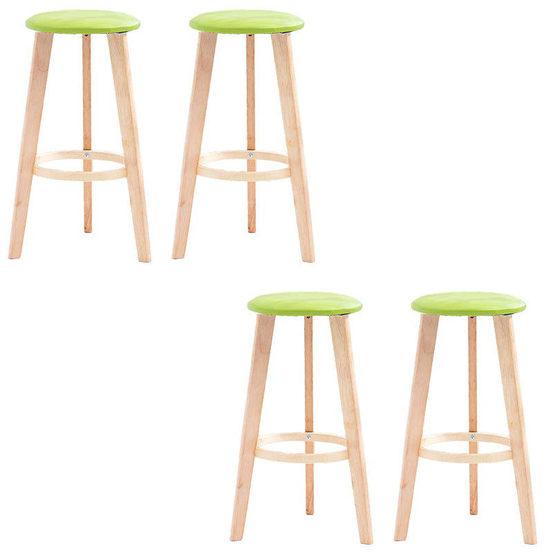 Industrial Style Round Seat Barstool Wooden Counter Bar Stool for Home Use