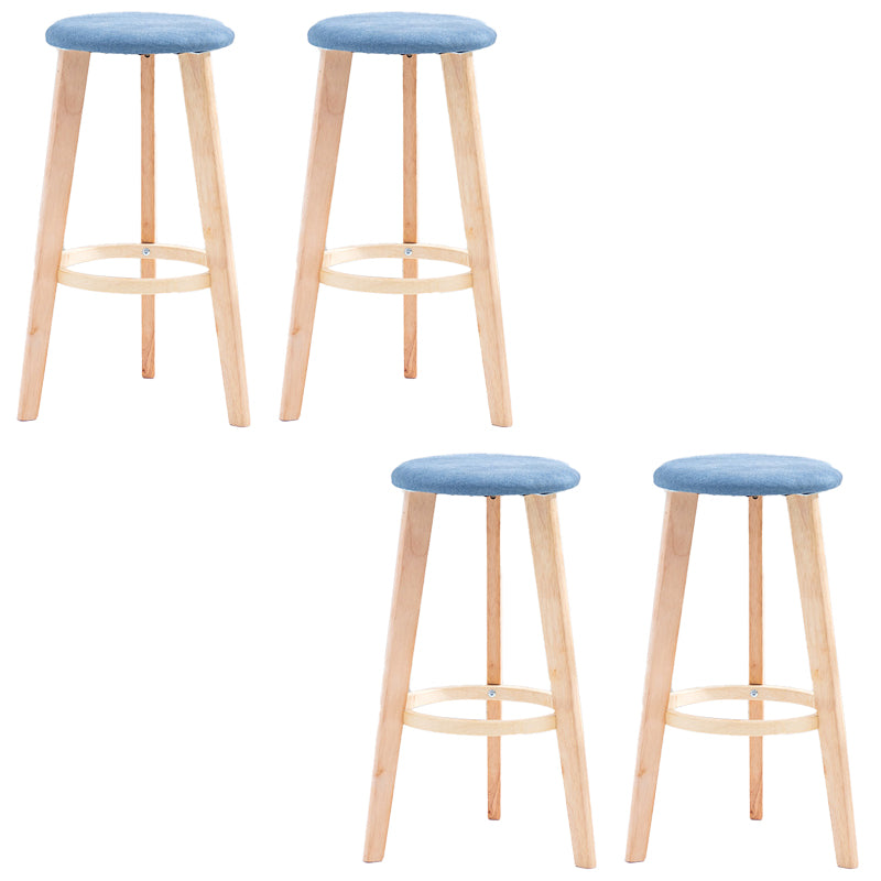 Industrial Style Round Seat Barstool Wooden Counter Bar Stool for Home Use