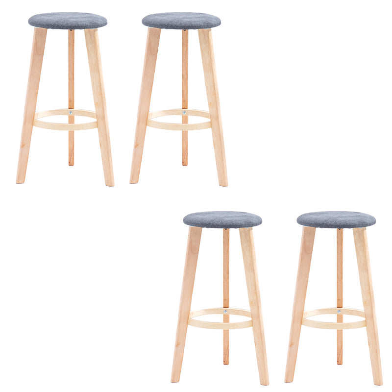 Industrial Style Round Seat Barstool Wooden Counter Bar Stool for Home Use