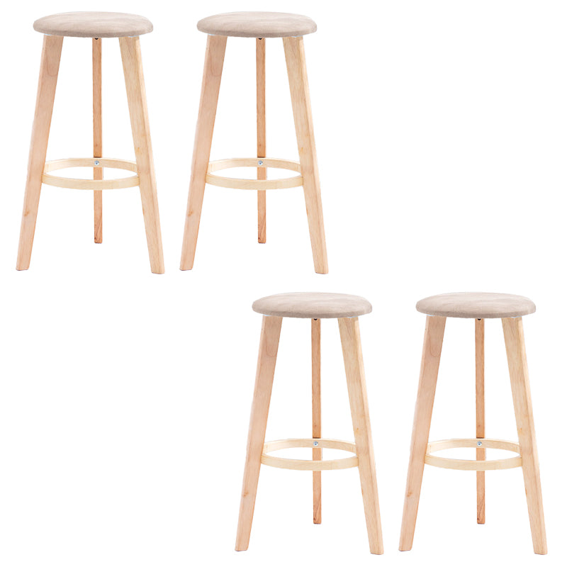 Industrial Style Round Seat Barstool Wooden Counter Bar Stool for Home Use