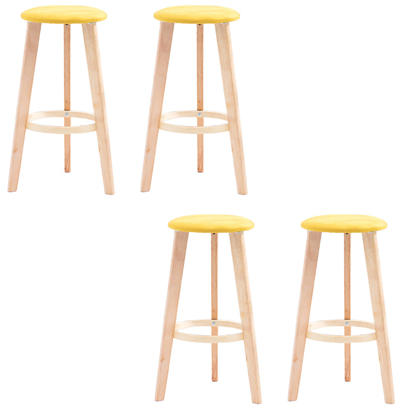 Industrial Style Round Seat Barstool Wooden Counter Bar Stool for Home Use