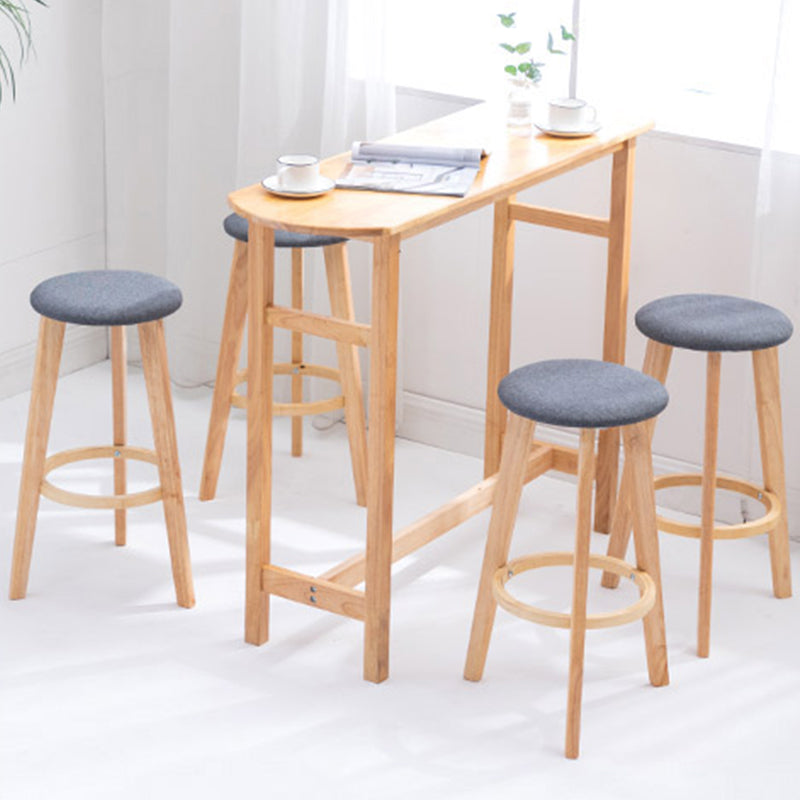 Industrial Style Round Seat Barstool Wooden Counter Bar Stool for Home Use