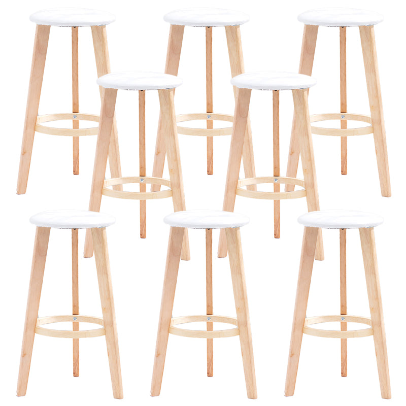 Industrial Style Round Seat Barstool Wooden Counter Bar Stool for Home Use