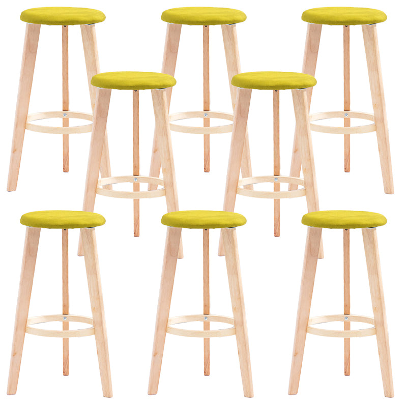 Industrial Style Round Seat Barstool Wooden Counter Bar Stool for Home Use