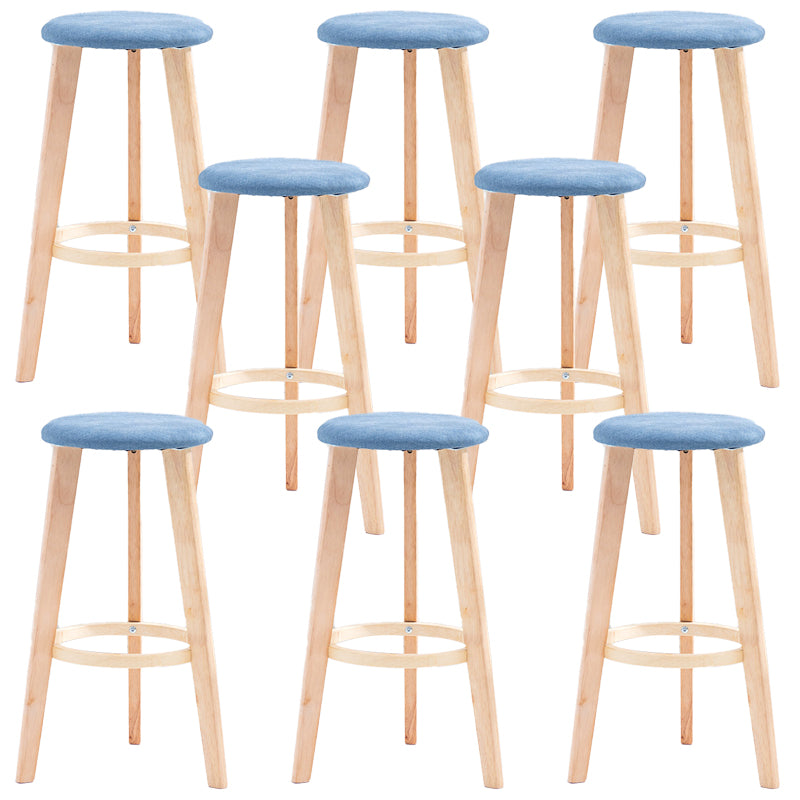 Industrial Style Round Seat Barstool Wooden Counter Bar Stool for Home Use