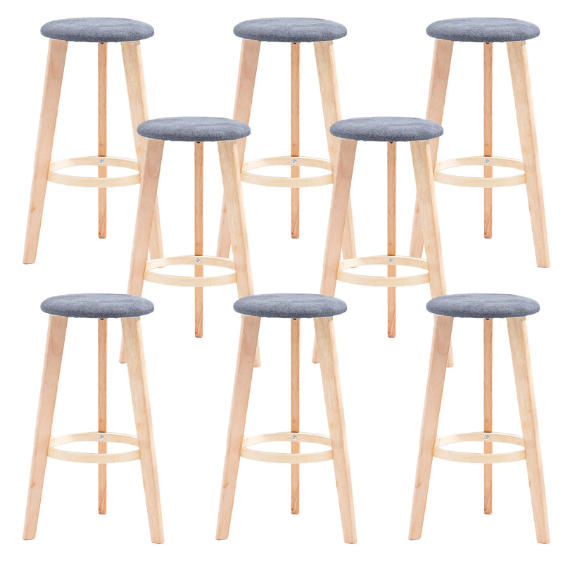 Industrial Style Round Seat Barstool Wooden Counter Bar Stool for Home Use