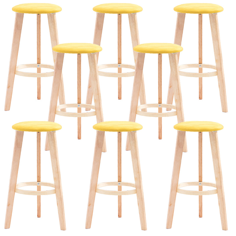 Industrial Style Round Seat Barstool Wooden Counter Bar Stool for Home Use