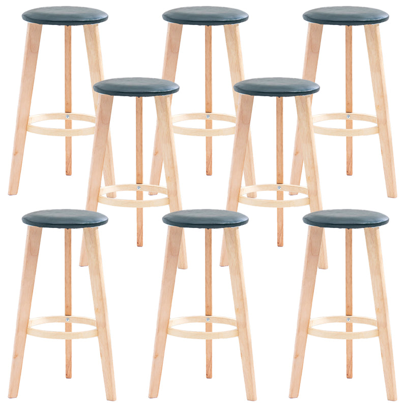 Industrial Style Round Seat Barstool Wooden Counter Bar Stool for Home Use