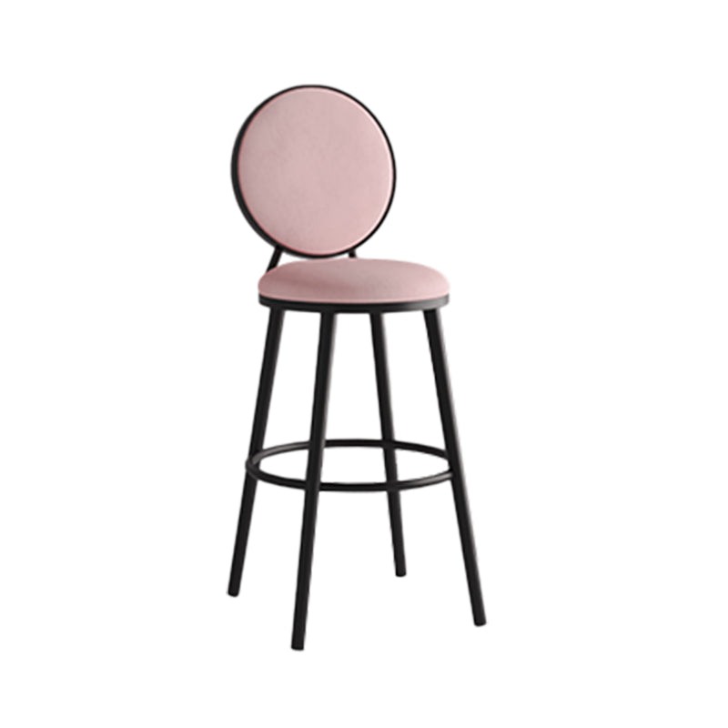 Industrial Backrest Counter Stool Iron Bar Stool with Cushion and Pedal for Kitchen