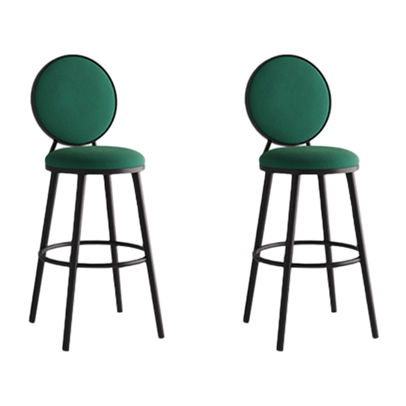 Industrial Backrest Counter Stool Iron Bar Stool with Cushion and Pedal for Kitchen