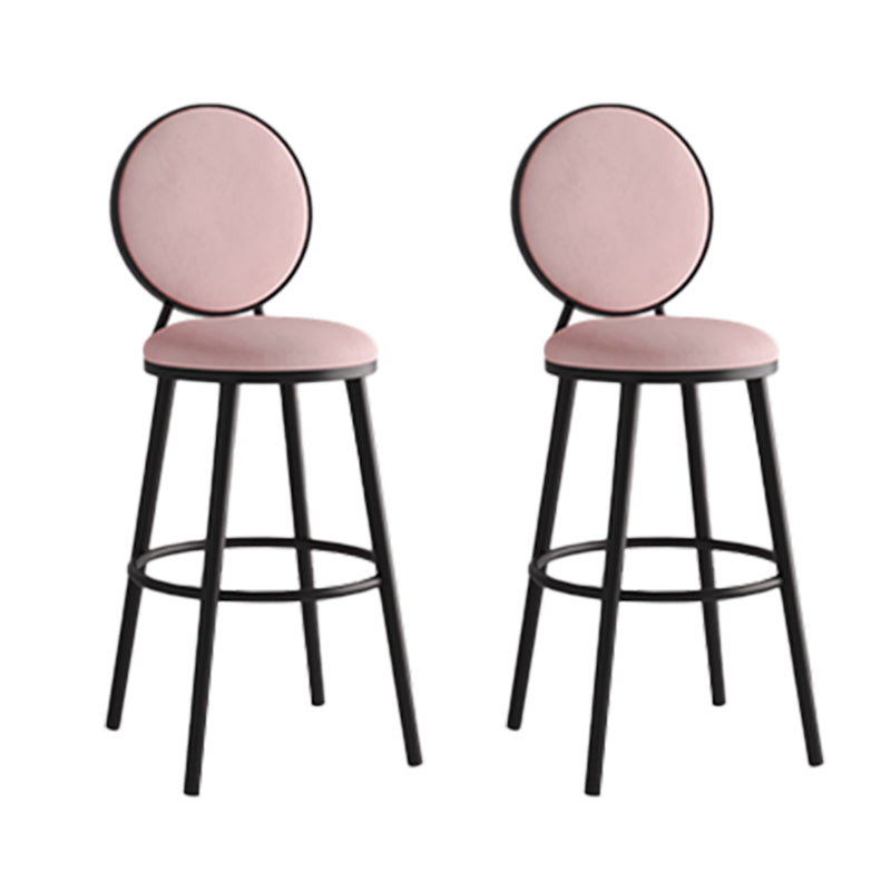 Industrial Backrest Counter Stool Iron Bar Stool with Cushion and Pedal for Kitchen