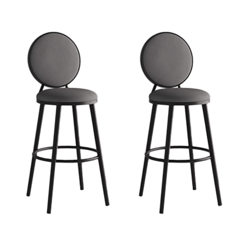 Industrial Backrest Counter Stool Iron Bar Stool with Cushion and Pedal for Kitchen