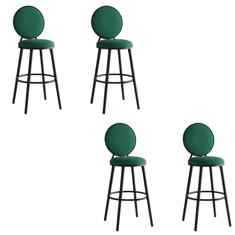 Industrial Backrest Counter Stool Iron Bar Stool with Cushion and Pedal for Kitchen