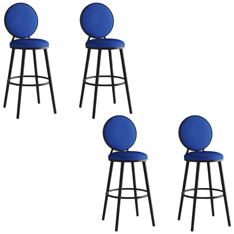 Industrial Backrest Counter Stool Iron Bar Stool with Cushion and Pedal for Kitchen