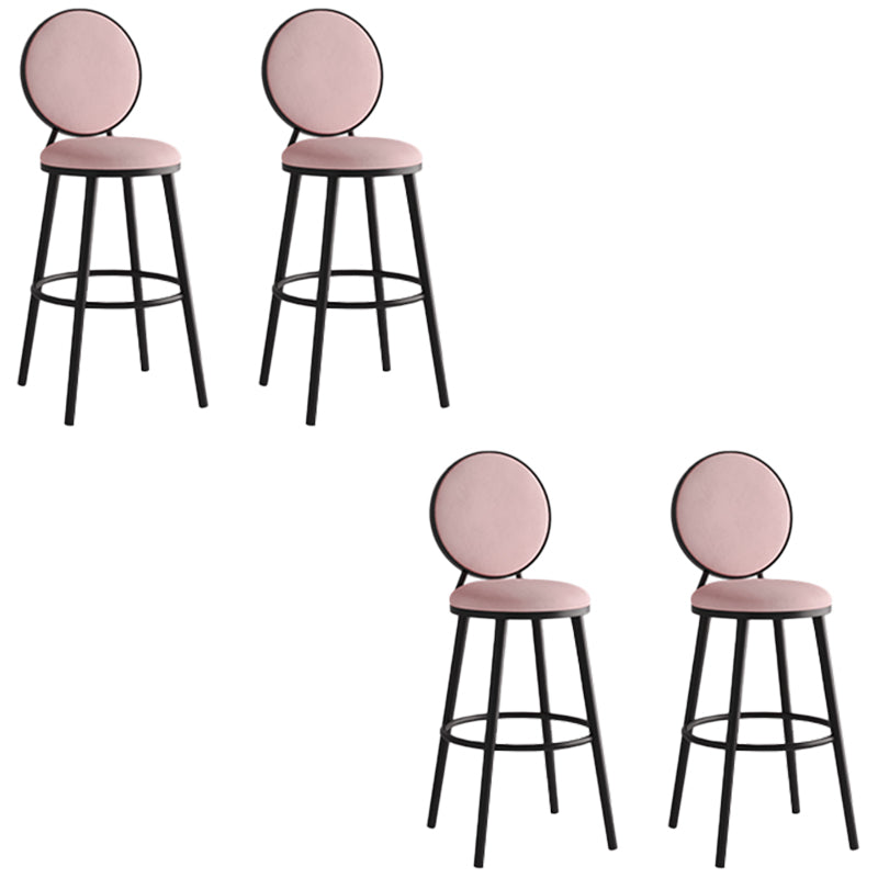 Industrial Backrest Counter Stool Iron Bar Stool with Cushion and Pedal for Kitchen