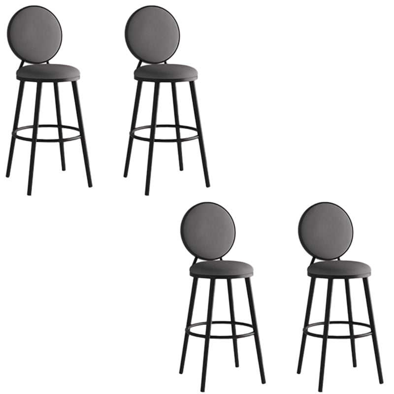 Industrial Backrest Counter Stool Iron Bar Stool with Cushion and Pedal for Kitchen