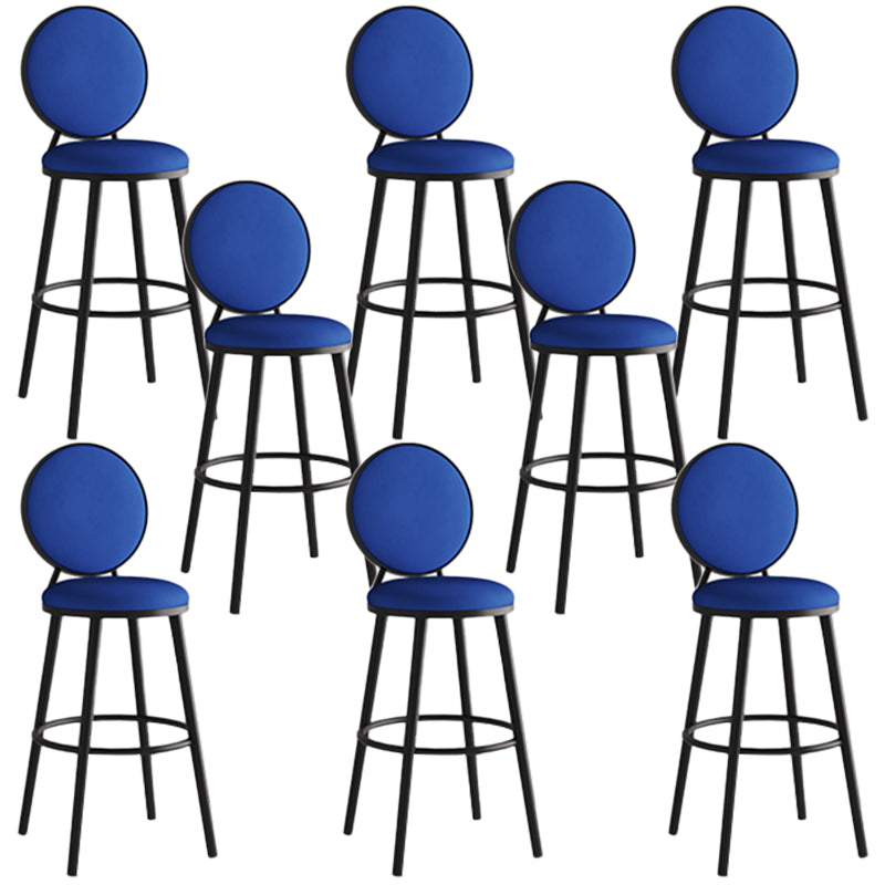 Industrial Backrest Counter Stool Iron Bar Stool with Cushion and Pedal for Kitchen