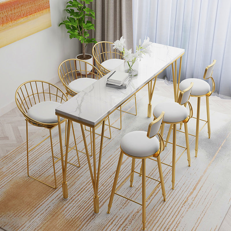 1/4/7 Pieces Pub Dining Set Modern Faux Marble Bar Stool and Table Set