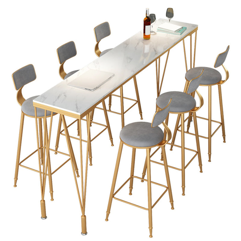 1/4/7 Pieces Pub Dining Set Modern Faux Marble Bar Stool and Table Set