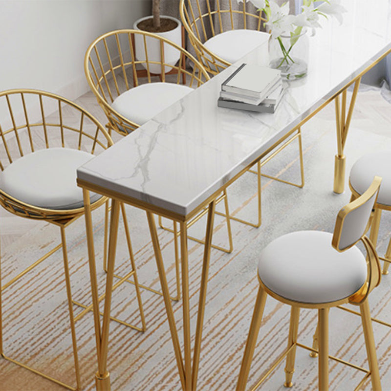 1/4/7 Pieces Pub Dining Set Modern Faux Marble Bar Stool and Table Set